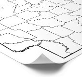 Arkansas Landkreises Leere Kontur Karte Poster (Ecke)