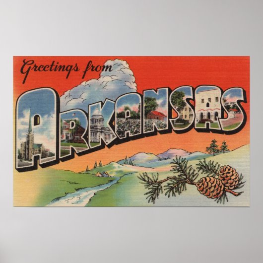 Arkansas (Landschaftsszene) - Großbuchstabe Poster (Vorne)
