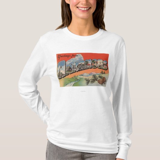 Arkansas (Landschaftsszene) - großer Buchstabe T-Shirt (Vorderseite)