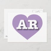 Arkansas Lavender Heart - I Liebe AR Postkarte (Vorne/Hinten)
