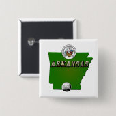 Arkansas Map, Siegel und Staat Imitate Quarter Button (Vorne & Hinten)