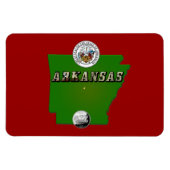 Arkansas Map, Siegel und Staat Imitate Quarter Magnet (Horizontal)