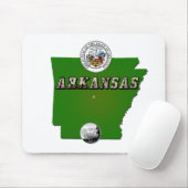 Arkansas Map, Siegel und Staat Imitate Quarter Mousepad (Mit Mouse)