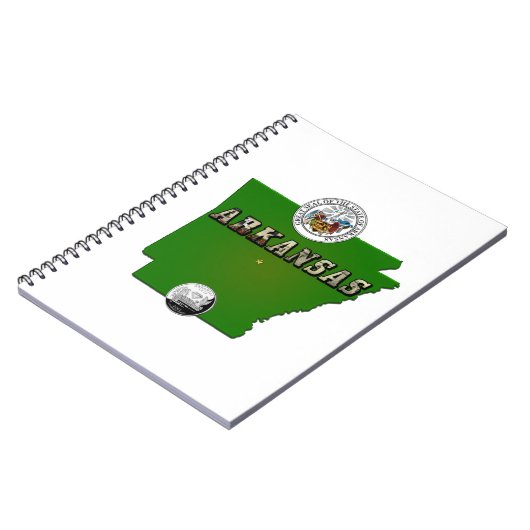 Arkansas Map, Siegel und Staat Imitate Quarter Notizblock (Linke Seite)