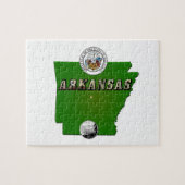 Arkansas Map, Siegel und Staat Imitate Quarter Puzzle (Horizontal)