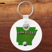 Arkansas Map, Siegel und Staat Imitate Quarter Schlüsselanhänger (Vorderseite)