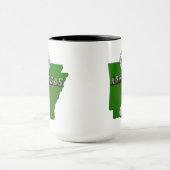 Arkansas Map, Siegel und Staat Imitate Quarter Tasse (Zentrum)