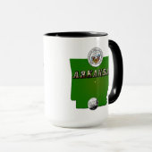 Arkansas Map, Siegel und Staat Imitate Quarter Tasse (VorderseiteRechts)