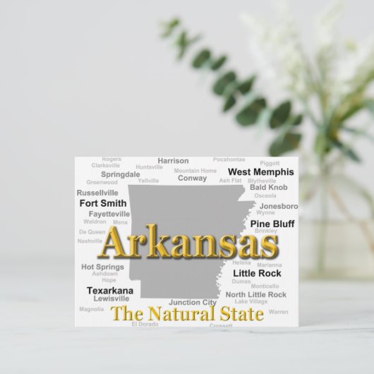 Arkansas Map Silhouette Postkarte (Stehend Vorderseite)