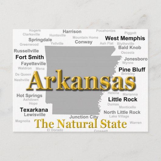 Arkansas Map Silhouette Postkarte (Vorderseite)