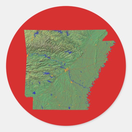 Arkansas Map Sticker (Vorderseite)