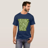 Arkansas Map Typografie Green T-Shirt (Vorne ganz)