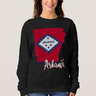 Arkansas Map Usa Staat Arkansas Flag Mens Womens K Sweatshirt