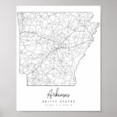 Arkansas Minimal Street Map Poster (Vorne)