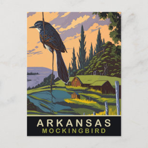 Arkansas, Mockingbird auf einem Bauernhof, Reisen Postkarte