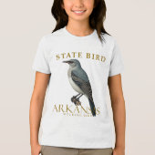 Arkansas Mockingbird Bird Design Tri-Blend Shirt (Vorderseite)