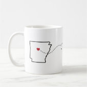 Arkansas nach Kalifornien - Heart2Heart Coffee Tas Kaffeetasse (Links)