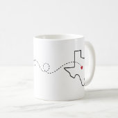 Arkansas nach Texas - Heart2Heart Coffee Tasse (VorderseiteRechts)
