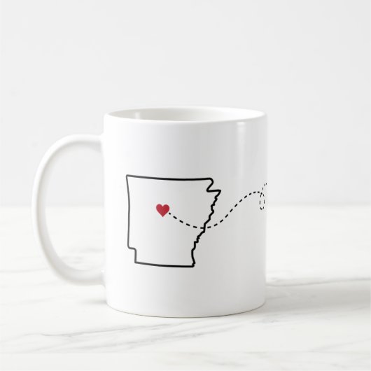 Arkansas nach Texas - Heart2Heart Coffee Tasse (Links)