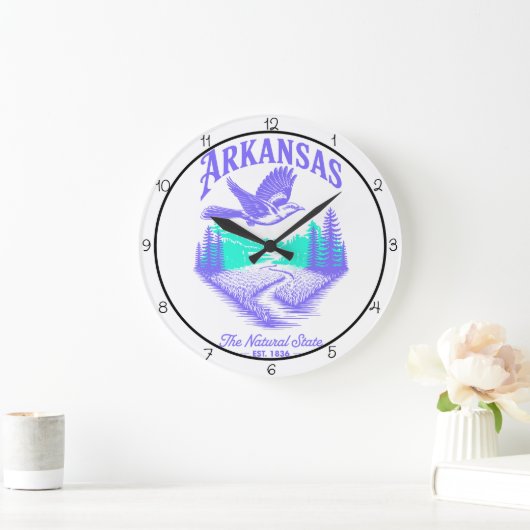 Arkansas Natural State Timepiece Große Wanduhr (Zuhause)
