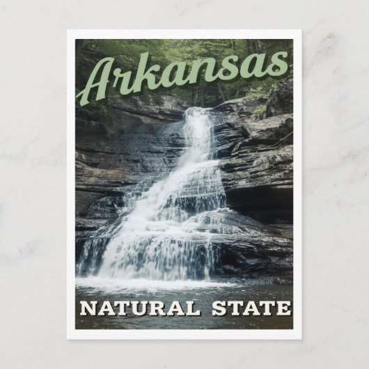 Arkansas Natural State Waterfall Postkarte (Vorderseite)