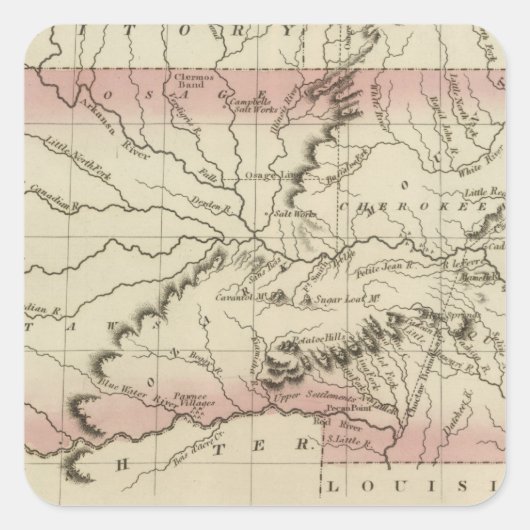 Arkansas, Oklahoma Quadratischer Aufkleber (Vorderseite)