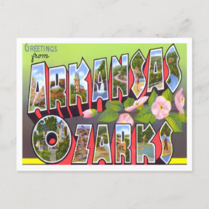 Arkansas Ozarks Vintage Große Buchstaben Postkarte