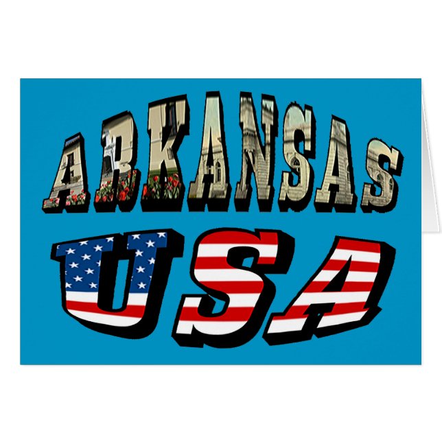 Arkansas Picture und USA Flag Text (Vorderseite (Horizontal))