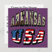 Arkansas Picture und USA Flag Text Einladung (Vorne/Hinten)