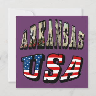 Arkansas Picture und USA Flag Text Einladung
