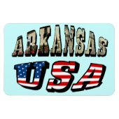 Arkansas Picture und USA Flag Text Magnet (Horizontal)