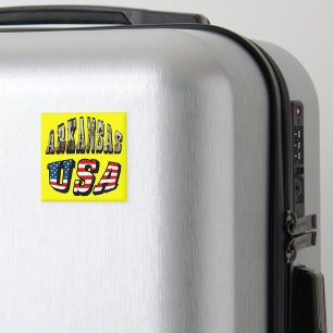 Arkansas Picture und USA Flag Text Magnet