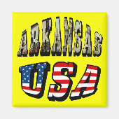 Arkansas Picture und USA Flag Text Magnet (Vorne)