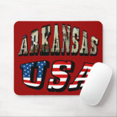 Arkansas Picture und USA Flag Text Mousepad (Mit Mouse)