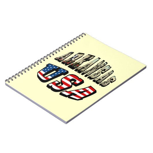 Arkansas Picture und USA Flag Text Notizblock (Linke Seite)