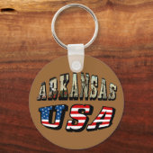 Arkansas Picture und USA Flag Text Schlüsselanhänger (Vorderseite)