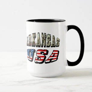 Arkansas Picture und USA Flag Text Tasse