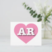 Arkansas Pink Heart - I Liebe AR Postkarte (Stehend Vorderseite)