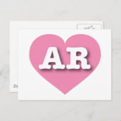 Arkansas Pink Heart - I Liebe AR Postkarte (Vorne/Hinten)