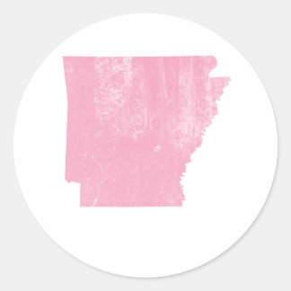 Arkansas Pink Vintag Grunge Runder Aufkleber