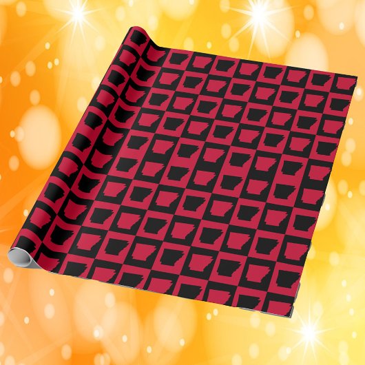 Arkansas Red and Black Checker Pattern Geschenkpapier