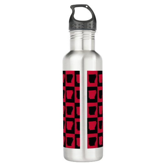 Arkansas Red and Black Pattern Edelstahlflasche (Rückseite)