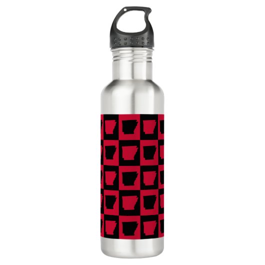 Arkansas Red and Black Pattern Edelstahlflasche (Vorderseite)