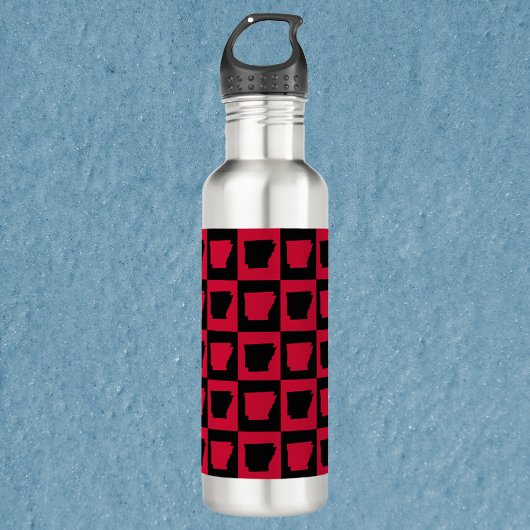 Arkansas Red and Black Pattern Edelstahlflasche
