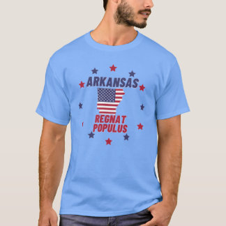 Arkansas Regnat Populus Staatsspruch Flagge Map De T-Shirt