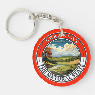 Arkansas Reise Kunst Abzeichen Schlüsselanhänger