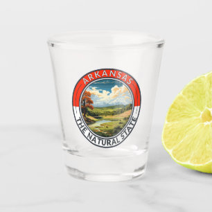 Arkansas Reise Kunst Abzeichen Schnapsglas