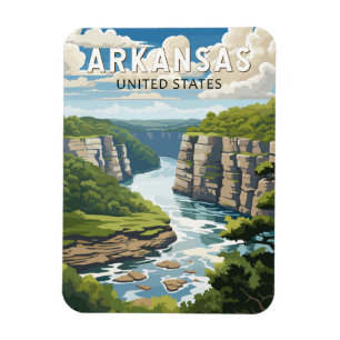 Arkansas Reise Kunst Vintage Magnet
