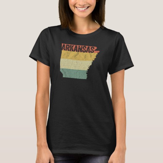 Arkansas Retro Sunset Vintag erschüttert T-Shirt (Vorderseite)