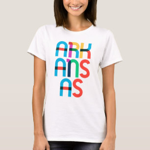 Arkansas Retro Vintage Farbige 80er Pop Art Schrif T-Shirt